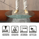32" Inch Round Tempered Glass Table Top Clear Glass 1/2" Inch Thick Beveled Polished Edge W241P248444