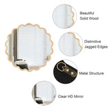 Solid Wood Wavy Mirror--Natural-Wood Vanity Mirror Wall Decor 36" x 36" Modern Mirror Wall Decor for W1445P189556
