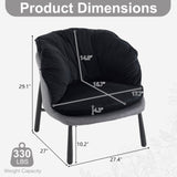 Velvet Accent Chair Barrel Chair with Metal Legs Modern Comfy Armchair Accent Reading Chair for 77803847