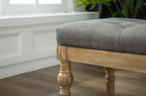 Habit Solid Wood Button Tufted Dining Bench, Grey T2574P164609