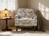 Accent Chair, Floral Armchair, Nailhead Trim, Gold and Grey Decor, Solid Wood Legs, Farmhouse 14714328