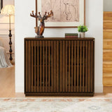 Mid Century Modern Fluted Hollowed Out Sideboard Cabinet with 2 Outlet Holes, Buffet Cabinet with W1801P288510