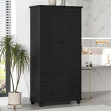 ZNTS Tall Storage Cabinet with Three Drawers for Bathroom/Office, Black N725P183256B