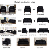 Modern Loveseat sofa for Living Room, Upholstered Velvet Small Couch with Wooden Legs for Livingroom W2186P143469