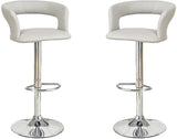 ZNTS Bar Stool Counter Height Chairs Set of 2 Adjustable Height Kitchen Island Stools Grey PVC / Faux HS00F1556-ID-AHD