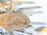 6" x 6" Wooden Hanging Circle With Snowflake Cut, Decorative Hanging Christmas Tree Ornaments for W2078P247900