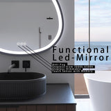 32 x 32 in. Gunmetal Grey Framed Dimmable Anti-Fog LED Bathroom Vanity Mirror W716P233470