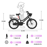 Multiple Colors,Girls Bike with Basket for 7-10 Years Old Kids,20 inch wheel ,No Training Wheels W1019138604