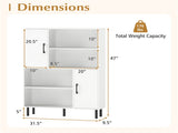 4-Tier Open Shelf Storage Cabinet with 2 Doors, 176 LBS Total Capacity for Entryway & Living 22873574