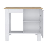 Atenea Kitchen Island, Single Door Cabinet, Shelf White / Macadamia B200P239597