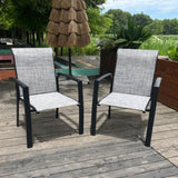 VRSHWO Garden Patio Chairs Set of 2, All Weather Metal Outdoor Dining Chairs , Garden, Poolsides, W213P335869