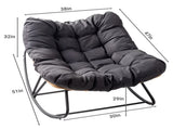 Outdoor Rocking Chair, Oversized Patio Papasan Rocker, Comfy Reading Lounge Chair 47050317