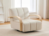 30.7"W Modern Upholstered 360&deg Swivel Accent Chair with Solid Wood Armrests and Comfy Channel W3118P339624