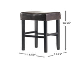 30-inch Bonded Leather Backless Bar Stool , Brown WF530928BRN