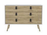 Huna Dresser, Modern 3-Drawer Unit with Handles B070P173204