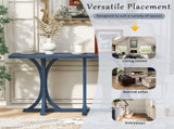 U-Style 59.8'' Wooden Console Table with Oak Veneer Top,Farmhouse Entryway Table with Rubber Wood N711P295300V