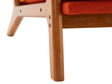 Oak Armrest Oak Upholstered Single Lounge Chair Indoor Lounge Chair Burnt Orange 03093913