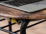 Fire Wood PVC Black Paint Breakfast Table for Couples with Curved Back 82020111