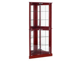 Corner Curio Dispaly Cabinet with Lights, Adjustable Tempered Glass Shelves, Mirrored W1693P171669