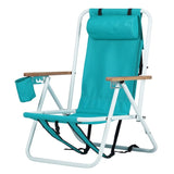 ZNTS Folding Beach Chair Set of 2 for Adults, 4 Position Portable Backpack Foldable Camping Chair with 92694643