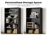 5-Tier Bookshelves with Adjustable Shelves, Floor Standing Bookcase for Home & Office Storage, Black 20845596