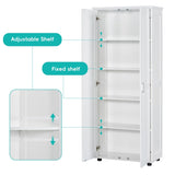Storage Cabinet with Two Doors for Bathroom, Office, Adjustable Shelf, MDF Board, White WF323346AAK