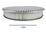 14" x 3" 14 Full Finned Aluminum Round Air Cleaner Air Filter Kit Polished with a Recessed Base and 28755144