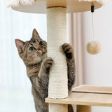 ZNTS Modern Luxury Cat Tree Wooden Multi-Level Cat Tower Cat Sky Castle With 2 Cozy Condos, Cozy Perch, 30428958