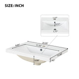 20" Bathroom Vanity with Sink, Bathroom Vanity Cabinet with Two-tier Shelf, Adjustable Shelf, Solid N725P246925B