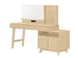 Modern Vanity Desk with LED Lighted Mirror, Makeup Vanity Table with 5 Drawers, Side Storage N773P479850W