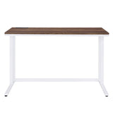 Walnut and White Writing Desk with USB Port B062P209214