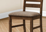 Dining Chair, 38" Height, Dining Room, Kitchen, Set Of 2, Side, Upholstered, Brown Fabric, Antique B2710P287011