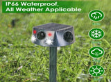 Solar & Type-C Rechargeable Animal Repeller - 3 Modes UltrasonicBuzzerVibration, IP66 Waterproof, 89539098