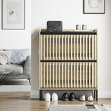 2 Flip Shoe Cabinet,Multi-layer shoe rack,Modern Minimalist,storage cabinet, for entryway W2673P209455