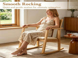 Heavy-Duty Solid Wood Rocking Chair, Ergonomic Accent Armchair with Breathable Ladder Back for 95738735