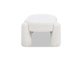 Hugo 49" Oval Fully Upholstered Bench, Milk Cream White Boucle B2719P238467