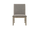 Set of 2 Side Chairs Upholstered Backrest Seat Nailhead Trim Brown Gray Finish Dining Furniture B011P239562