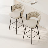360&degSwivel Bar Chairs set of 2, equipped with soft cushioned backrest counter stool, metal leg W1727P234203