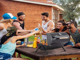 Portable Charcoal Grill with Thermometer & Wooden Handle, Compact Tabletop Barbecue Grill for 76168663