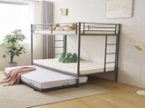 Twin Over Twin Bunk Bed with Trundle, Triple Bunk Beds for Kids Teens Adults, 14867241