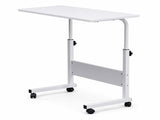 Rolling Laptop Table, Height Adjustable, Removable Design, Wheels and Baffle Panel, White, Large, 90334480