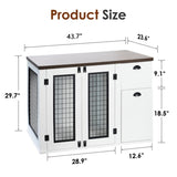 ZNTS Furniture style dog cage, wooden dog cage, double door dog cage, side cabinet dog cage, Dog crate W1687138649