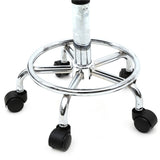 ZNTS Round Shape Adjustable Salon Stool with Back and Line White 46930452