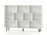 10 Cube Bookcase 3-Tier Modern Storage Organizer with 5 Metal Legs Bookshelves 54672189