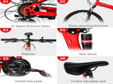 CamPingSurvivals 26in Land Rover Shimano TX30 High Carbon Steel 100kg 21 Speed Red Black Mountain 96171429