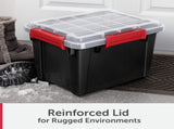 (3 pack) 5 Gallon WaterProof Plastic Storage Bin with Lid, Gasket Seal and Durable Latches, Black 38932311