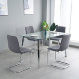 Modern simple light luxury dining Dark Grey chair home bedroom stool back student desk chair metal W210119216