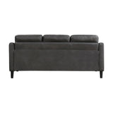 Gray Polished Microfiber Upholstered 1pc Sofa Button Tufted Contoured Arms Solid Wood Frame Couch B011P206272