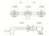 Wall Mounted Bathroom Sink Faucet with Pop-Up Drain 53947669