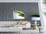33" x 31" Arched Decorative Accent Mirror with Iron Gold Frame, Wall Deor for Bathroom, Bedroom, W2078124338